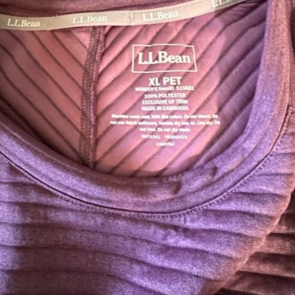 L.L. Bean Airlight Knit Crewneck Pullover Womens XL Petite Berry Heather - Picture 4 of 8